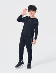 Bộ nỉ cổ tròn trẻ em hình in trước ngực