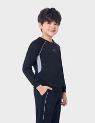 Bộ nỉ cổ tròn trẻ em hình in trước ngực