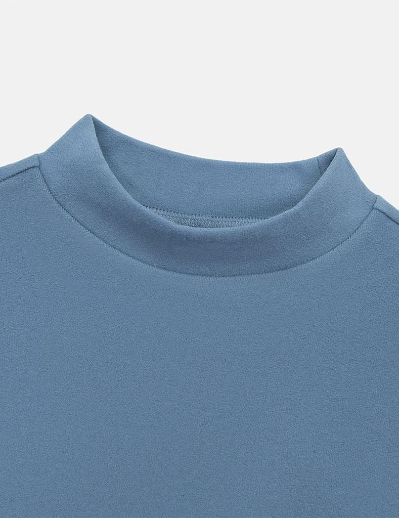 Bộ đồ giữ nhiệt cổ cao trẻ em hình in trước ngực