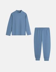 Bộ đồ giữ nhiệt cổ cao trẻ em hình in trước ngực