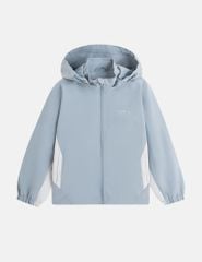 Áo gió có mũ trẻ em ngực in logo phối 2 bên sườn