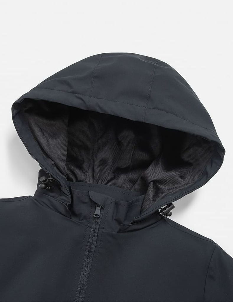 Áo gió có mũ trẻ em ngực in logo phối 2 bên sườn