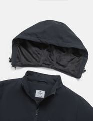 Áo gió có mũ trẻ em ngực in logo phối 2 bên sườn