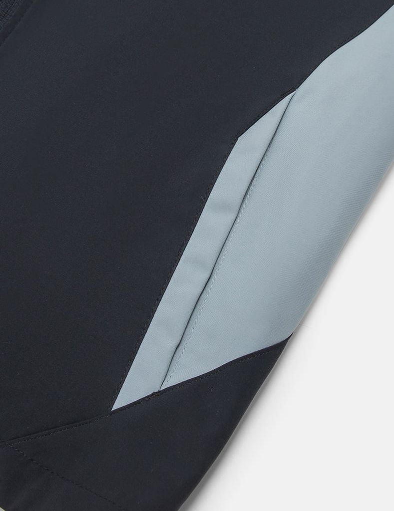 Áo gió có mũ trẻ em ngực in logo phối 2 bên sườn