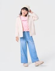 Áo khoác gió có mũ trẻ em hình in trước ngực