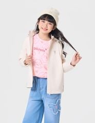 Áo khoác gió có mũ trẻ em hình in trước ngực