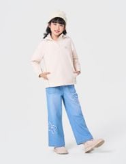 Áo khoác gió có mũ trẻ em hình in trước ngực