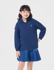 Áo khoác gió có mũ trẻ em hình in trước ngực