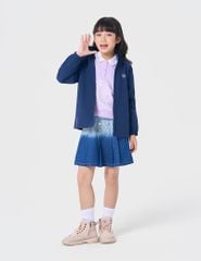 Áo khoác gió có mũ trẻ em hình in trước ngực