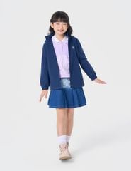 Áo khoác gió có mũ trẻ em hình in trước ngực