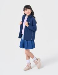 Áo khoác gió có mũ trẻ em hình in trước ngực