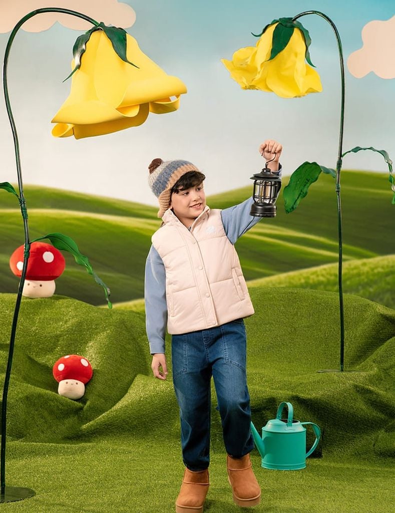 Áo phao gile trẻ em hình in trước ngực