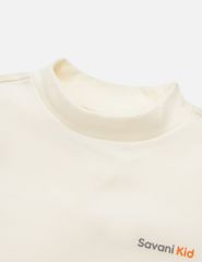 Áo nỉ cổ tròn bé trai hình in trước ngực