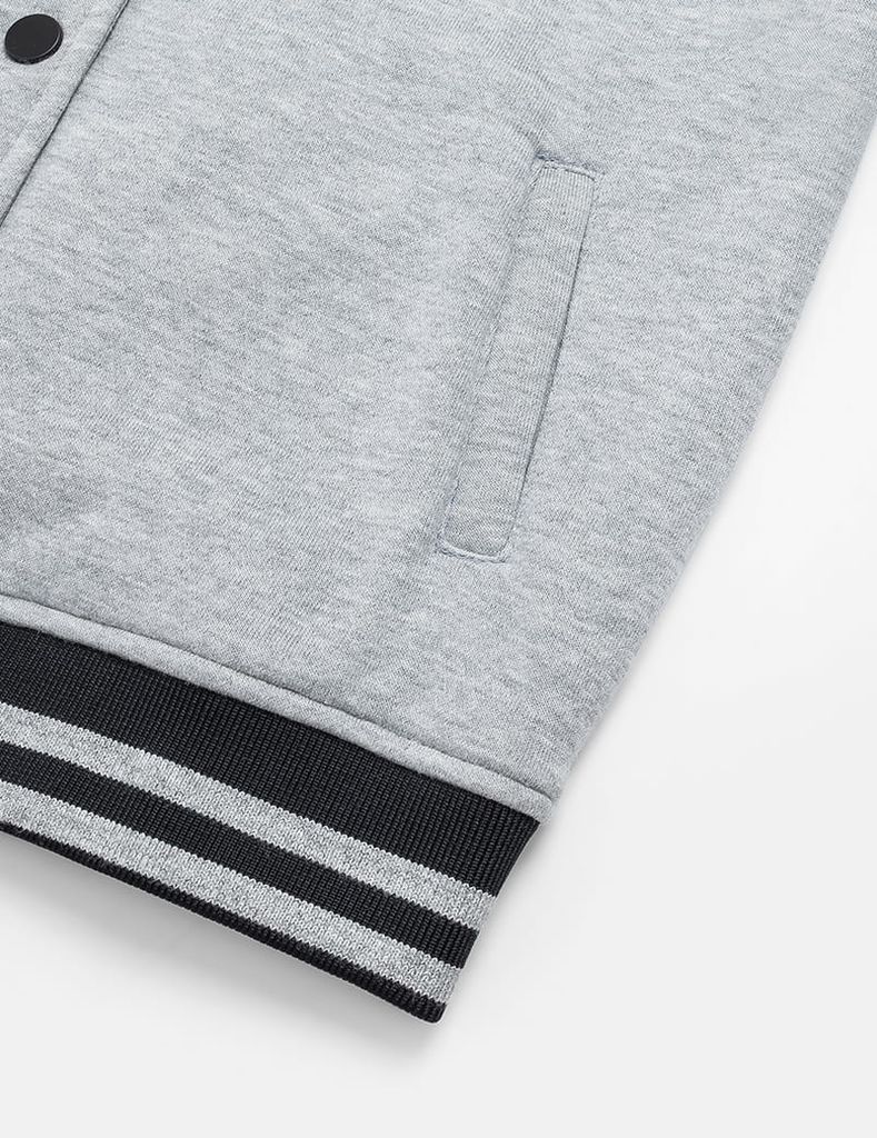 Áo khoác bomber trẻ em phối tay hình in trước ngực