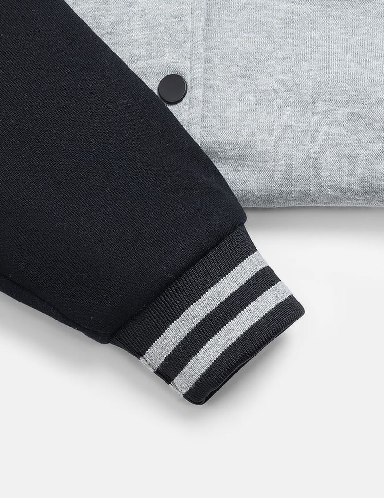 Áo khoác bomber trẻ em phối tay hình in trước ngực