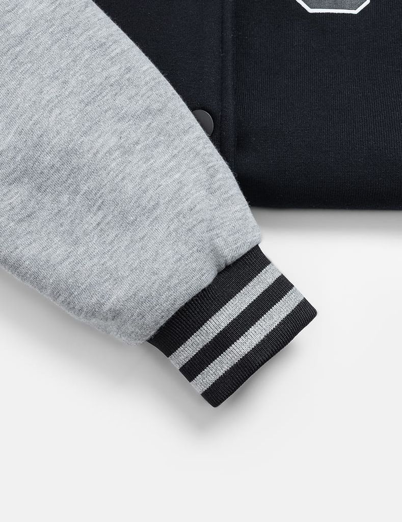 Áo khoác bomber trẻ em phối tay hình in trước ngực