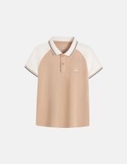 Áo polo trẻ em phối tay hình in trước ngực