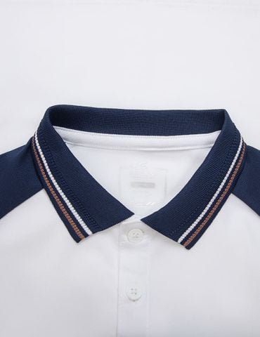 Áo polo trẻ em phối tay hình in trước ngực