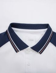 Áo polo trẻ em phối tay hình in trước ngực