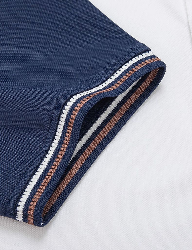 Áo polo trẻ em phối tay hình in trước ngực