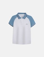 Áo polo trẻ em phối tay hình in trước ngực