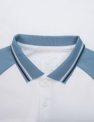 Áo polo trẻ em phối tay hình in trước ngực