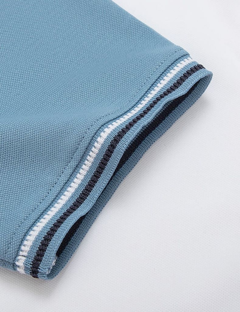 Áo polo trẻ em phối tay hình in trước ngực