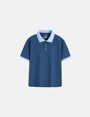 Áo polo trẻ em hình thêu ở nẹp cổ