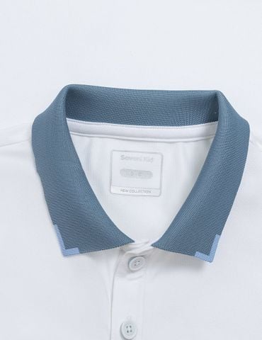 Áo polo trẻ em hình thêu ở nẹp cổ