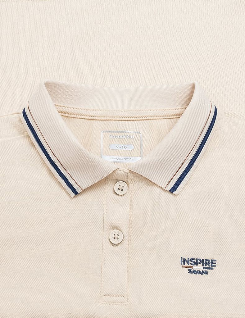 Áo polo ngắn tay trẻ em ngực thêu logo