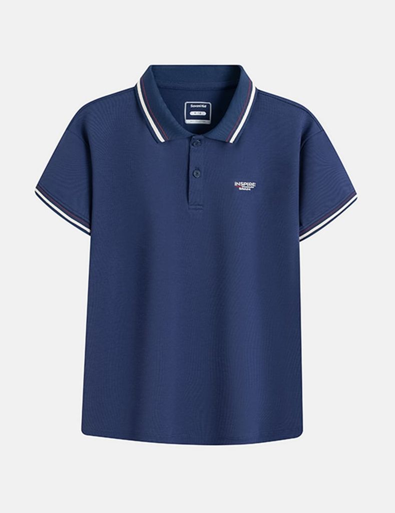 Áo polo ngắn tay trẻ em ngực thêu logo