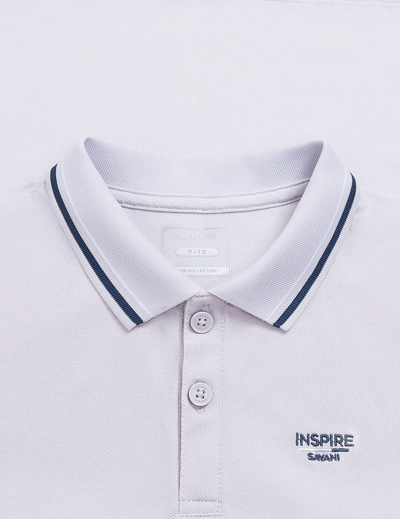 Áo polo ngắn tay trẻ em ngực thêu logo