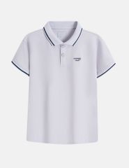 Áo polo ngắn tay trẻ em ngực thêu logo