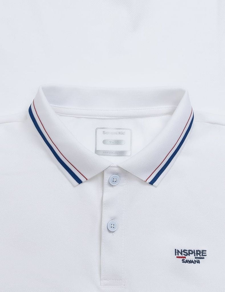 Áo polo ngắn tay trẻ em ngực thêu logo