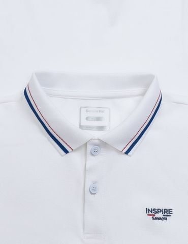 Áo polo ngắn tay trẻ em ngực thêu logo