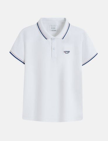 Áo polo ngắn tay trẻ em ngực thêu logo
