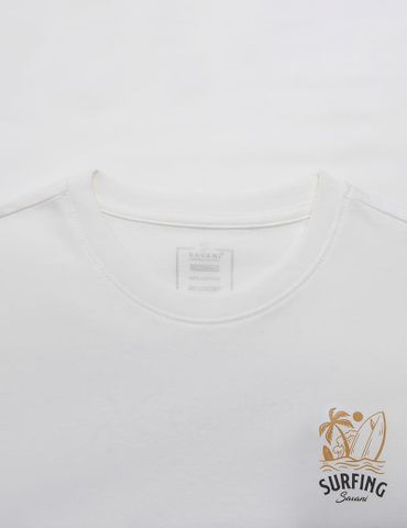 Áo thun ngắn tay cổ tròn trẻ em hình in trước ngực dáng suông rộng