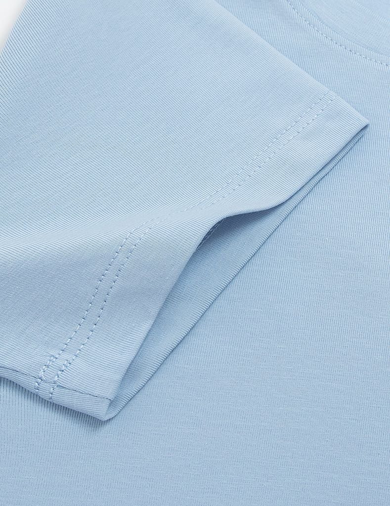 Áo t-shirt ngắn tay trẻ em cổ tròn in trước ngực