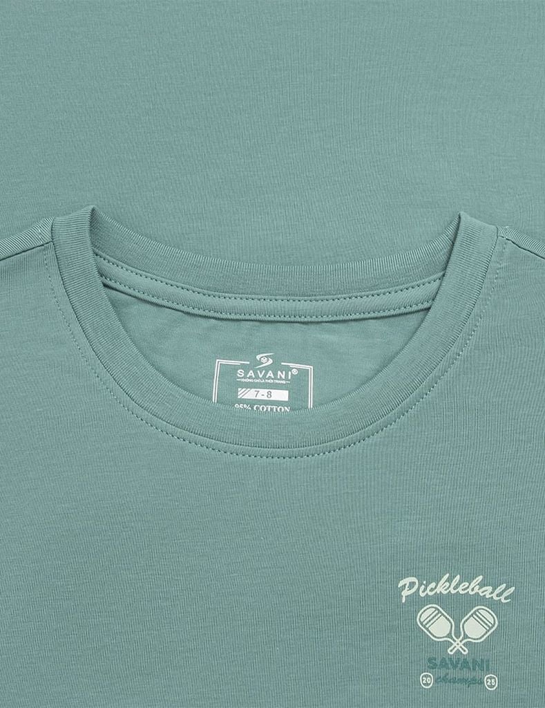 Áo t-shirt ngắn tay trẻ em cổ tròn in trước ngực