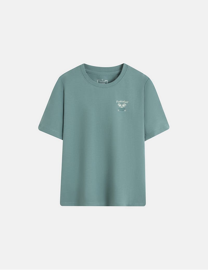 Áo t-shirt ngắn tay trẻ em cổ tròn in trước ngực