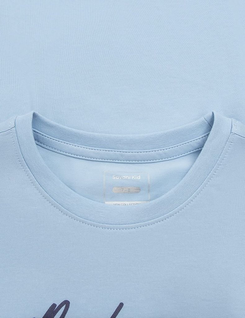 Áo thun dài tay trẻ em cổ tròn hình in trước ngực