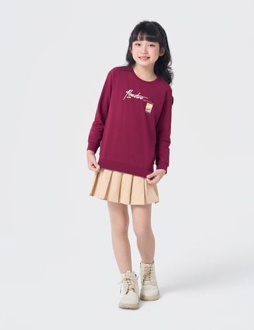 Áo thun dài tay trẻ em cổ tròn hình in trước ngực