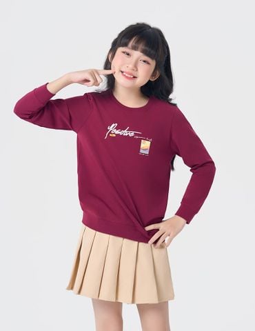 Áo thun dài tay trẻ em cổ tròn hình in trước ngực