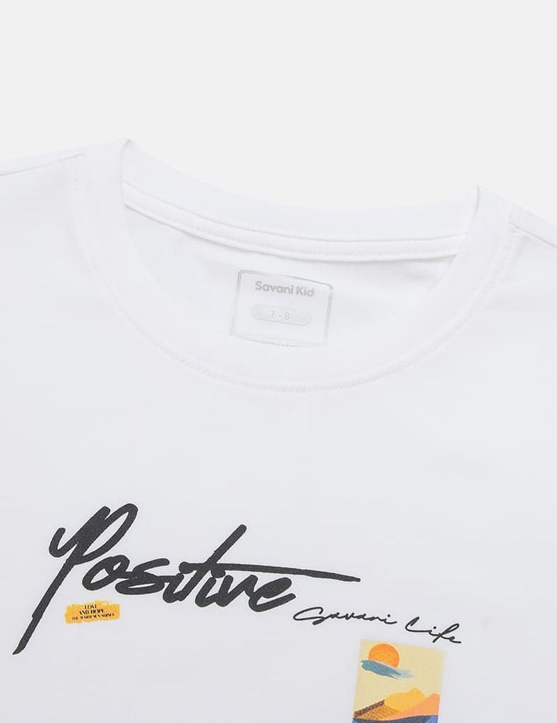 Áo thun dài tay trẻ em cổ tròn hình in trước ngực