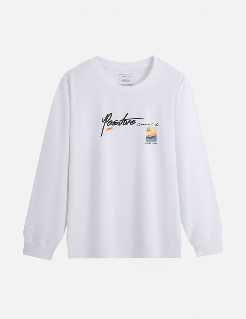 Áo thun dài tay trẻ em cổ tròn hình in trước ngực