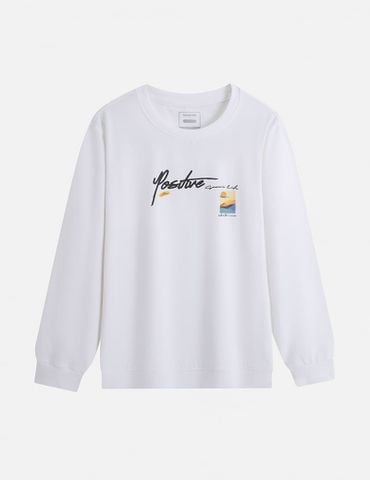 Áo thun dài tay trẻ em cổ tròn hình in trước ngực