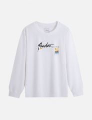 Áo thun dài tay trẻ em cổ tròn hình in trước ngực