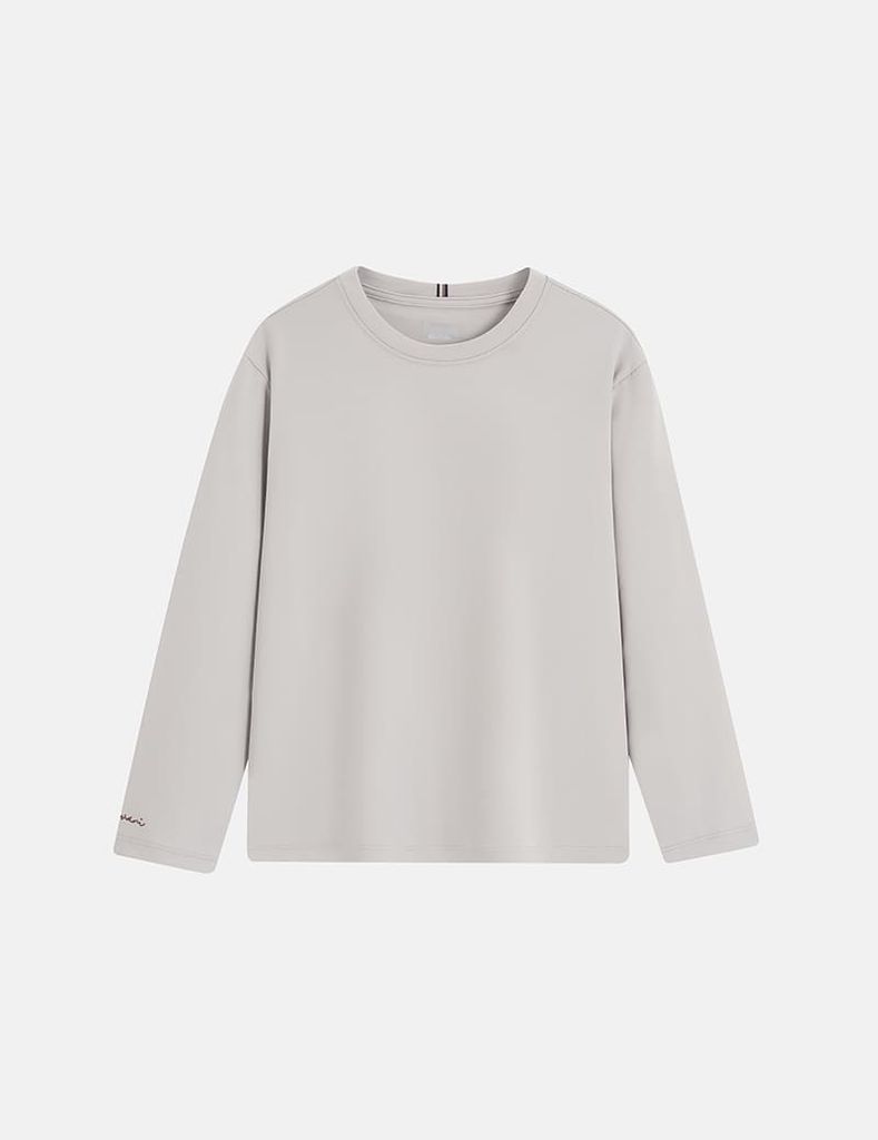 Áo thun dài tay cổ tròn trẻ em thêu logo