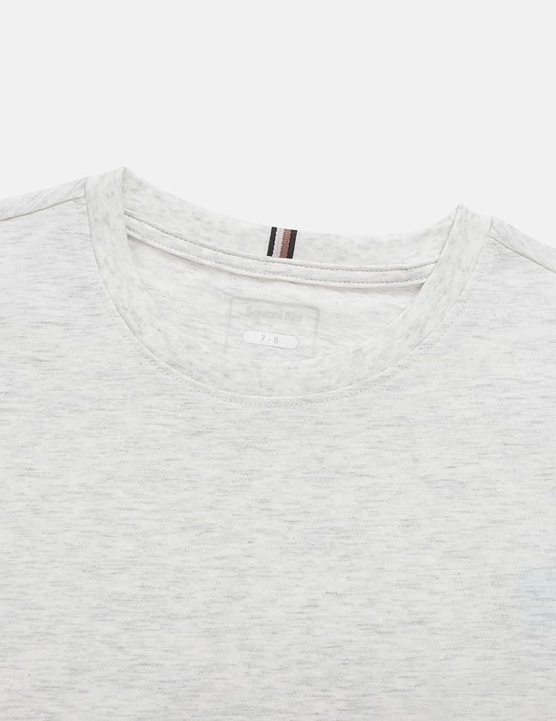 Áo thun dài tay cổ tròn trẻ em thêu logo