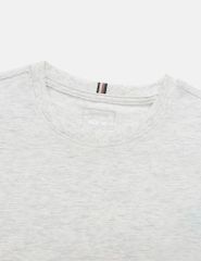 Áo thun dài tay cổ tròn trẻ em thêu logo